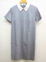 ‡theory luxe/セオリーリュクス‡BESSILA/襟付きワンピース/半袖/膝丈 ライトグレー レディース 38【中古】 春夏 923042(4)