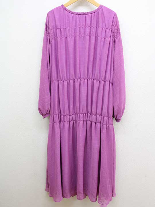 【SALE】‡CELFORD/セルフォード‡チェックサッカーワンピース/長袖 ピンク レディース F【中古】春夏 onepi 814042