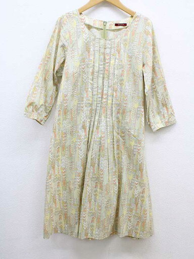 【SALE】‡AMACA/アマカ‡総柄ワンピース/バックジップ/七分袖/膝丈 マルチカラ— レディース 38【中古】夏春 onepi 406042 【SALE】‡AMACA/アマカ‡総柄ワンピース/バックジップ/七分袖/膝丈 マルチカラ— レディース 38【中古】夏春 onepi 406042