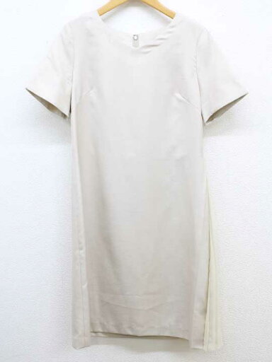 ‡Sunauna/スーナウーナ‡サイドプリーツツイルワンピース/半袖/膝丈 生成り レディース 38【中古】夏春 onepi 406042 ‡Sunauna/スーナウーナ‡サイドプリーツツイルワンピース/半袖/膝丈 生成り レディース 38【中古】夏春 onepi 406042