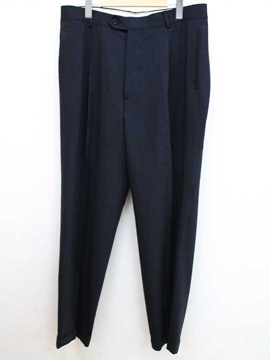 ‡HUGO BOSS/ヒューゴボス‡ウールスラックス/十分丈 ブラック/黒 メンズ 56【中古】 春秋 126042