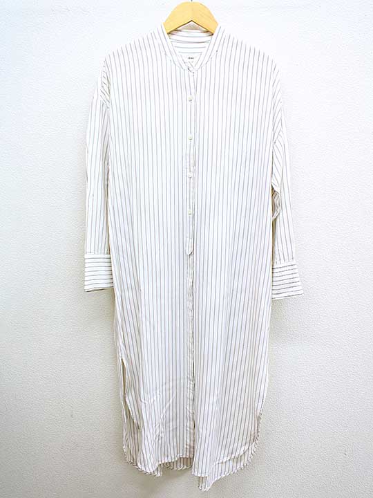 ‡IENA/イエナ‡ビスコースシャツワンピース/七分袖/ロング丈 ホワイト系/白系 レディース 36【中古】春秋 onepi 528042