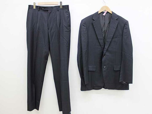 ‡BURBERRY/バーバリー‡ストライプスーツ/長袖/十分丈 ブラック×ブルー/黒×青 メンズ 【中古】春夏秋冬 biz 528042 ‡BURBERRY/バーバリー‡ストライプスーツ/長袖/十分丈 ブラック×ブルー/黒×青 メンズ 【中古】春夏秋冬 biz 528042
