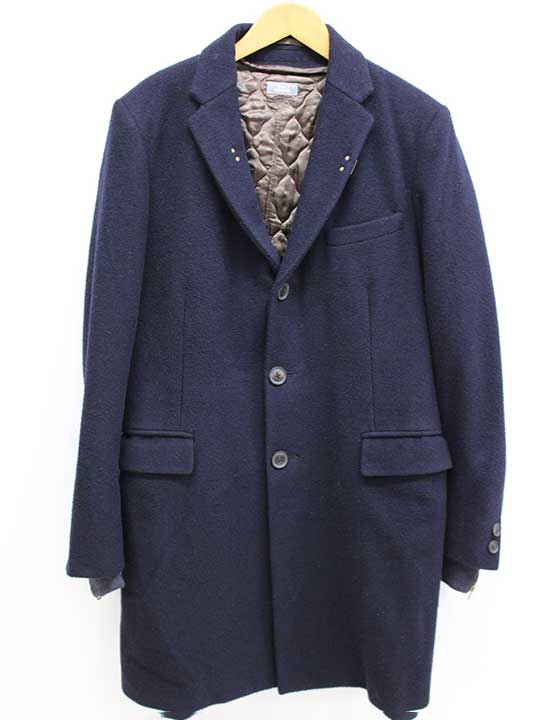 ‡kolor BEACON/カラー ビーコン‡ライナー付きウールチェスターコート/アウター/長袖/ロング丈 ネイビー..