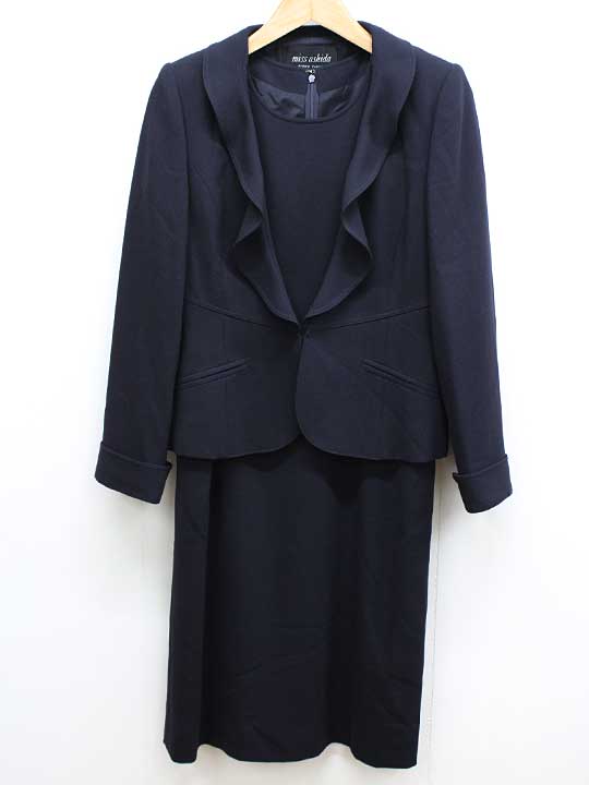 ‡miss ashida/ミスアシダ‡アンサンブルスーツ/長袖/半袖/ミディアム丈 ネイビー/濃紺 レディース 11 お受験 面接 フォーマル 卒業式 入学式 ...