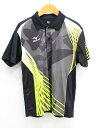 【SALE】‡MIZUNO/ミズノ‡スポーツポロ/トレーニング/半袖 ブラック×イエロー/黒×黄色 レディース S【中古】春夏秋冬 403052