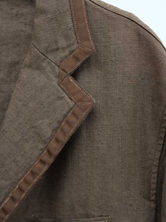 【値下げ】ヒューゴボス リネンテーラードジャケット メンズ ブラウン/茶【中古】‡