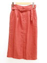 【夏SALE】グリーンレーベル リネンライクトリアセPDベルトタイトスカート 36 レディース レッド系/赤系【中古】‡