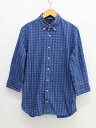 【夏SALE】トミーヒルフィガー チェック柄ボタンダウンシャツ M メンズ ブルー系/青系【中古】‡
