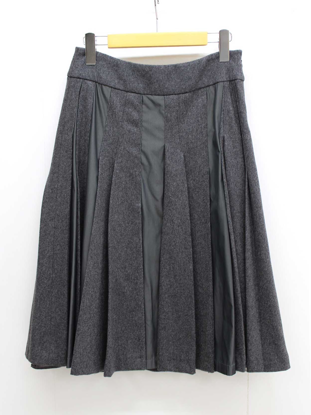 マックスマーラ プリーツウールスカート 36 レディース グレー【中古】‡