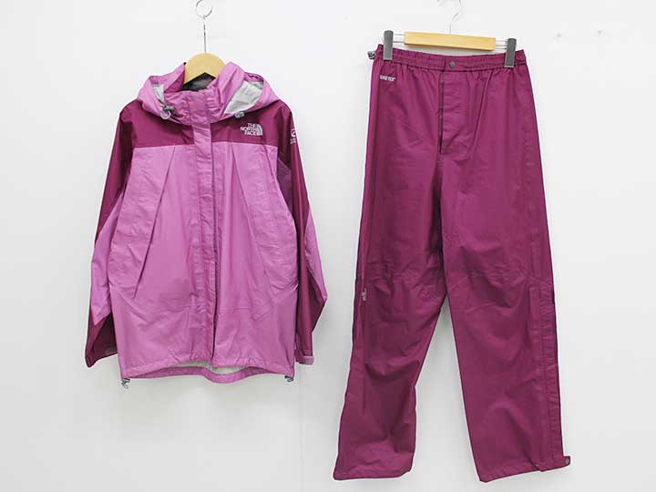 ノースフェイス レインテックスフライトウーマンズレインスーツ S レディース ワインレッド×ピンク【中古】‡