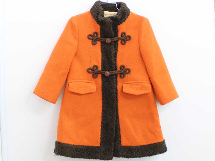グッチ コート 110cm キッズ 女児 オレンジ【中古】【新入荷!】▼