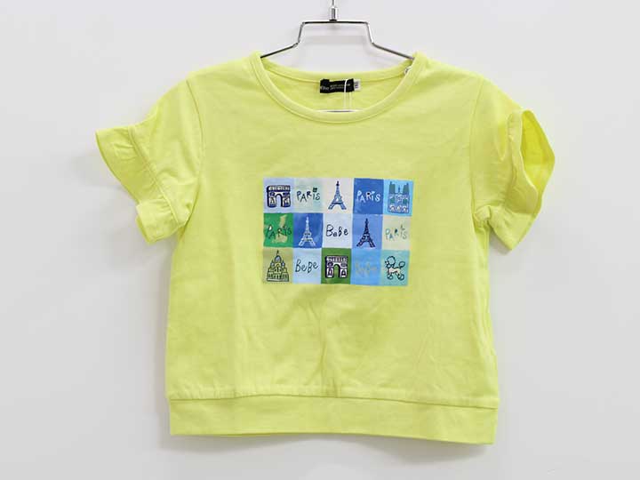T-Shirts （Short Sleeve） - ベベ 半袖カットソー 110cm キッズ 女児 黄色【新品 未使用品】●