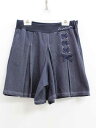 【夏SALE!】ポンポネット キュロット 150cm キッズ 女児 紺【中古品】●