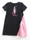 アナスイミニ 半袖ワンピース 120cm キッズ 女児 黒 ピンク【中古品】【新入荷!】●