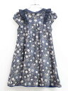 【夏SALE!】アナスイミニ ノースリーブワンピース 110cm キッズ 女児 紺【中古品】●