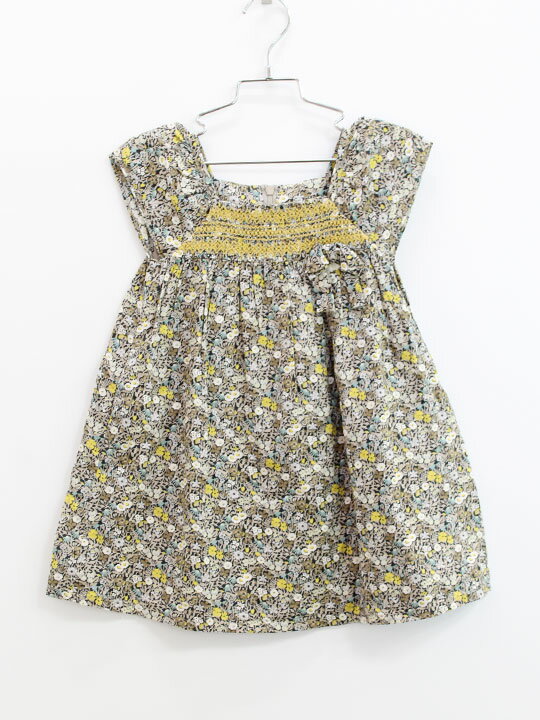 Short Sleeves - タルティーヌエショコラ 半袖ワンピース 100cm キッズ 女児 茶色 黄色【中古】●