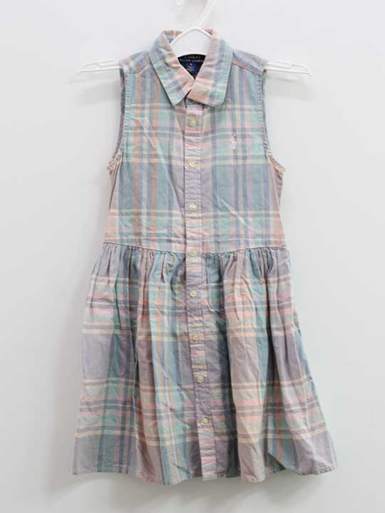 Dresses - ラルフローレン ノースリーブワンピース 115cm キッズ 女児 水色 紫【中古】●