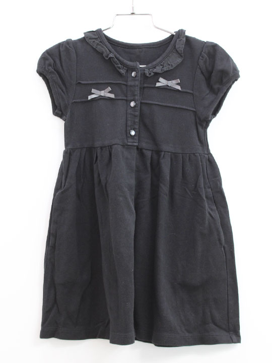 Rakuten - ベベ 半袖ワンピース 100cm キッズ 女児 黒【中古】●