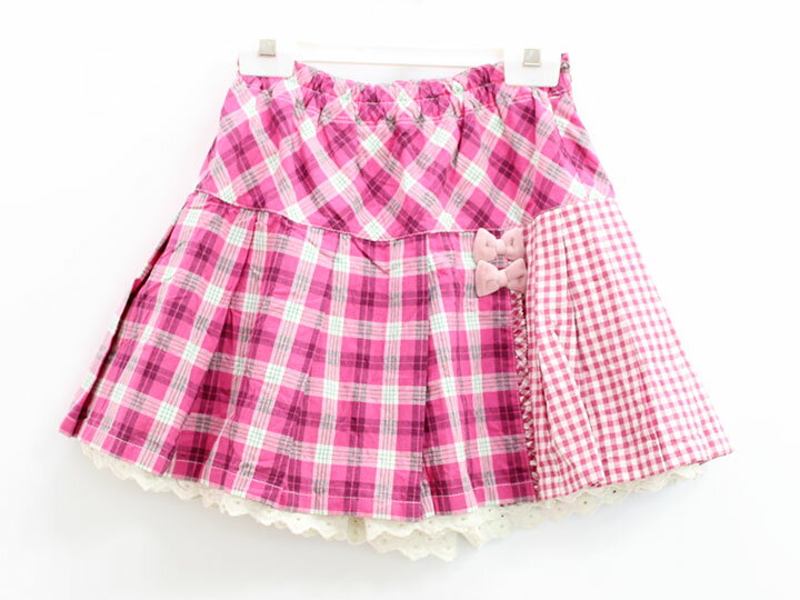 ケーピー ニットプランナー スカート 150cm キッズ 女児 ピンク【中古】●