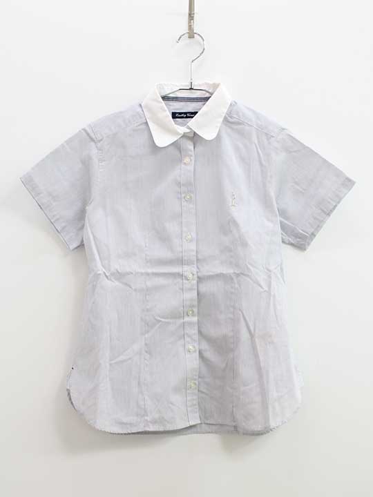 Short Sleeves - 【新規値下げ!】イーストボーイヴィーナス 半袖シャツ 9号 キッズ 女児 青×白 卒業【中古】●