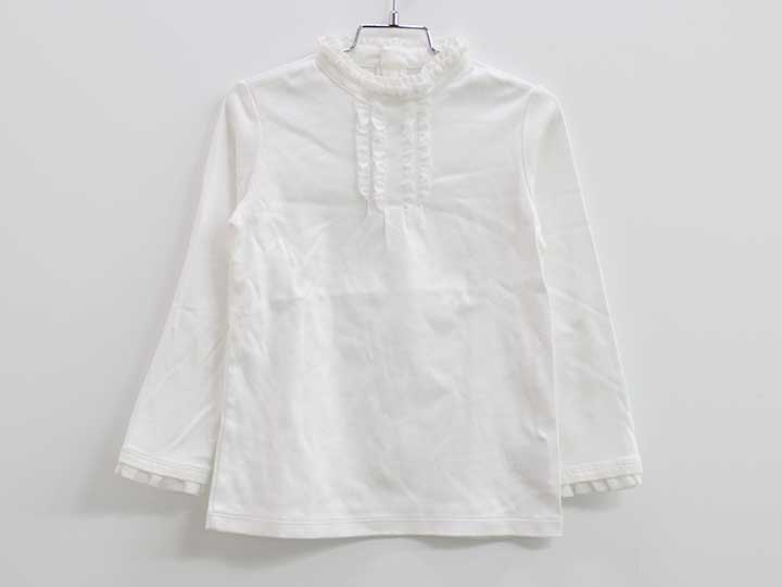 ミキハウス 長袖カットソー 120cm キッズ 女児 白 入学【中古】●