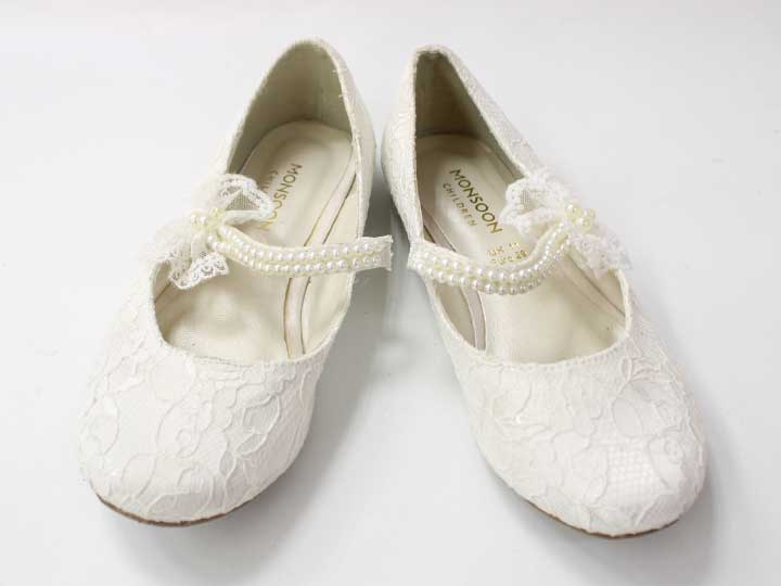 For Girls - モンスーン フォーマルシューズ 16cm位 キッズ 女児 白【中古】●