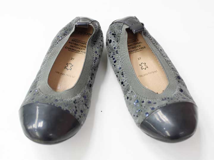For Girls - ジェオックス バレエシューズ 17cm キッズ 女児 グレー【中古】●