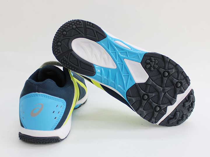 アシックス スニーカー 20cm キッズ 男児 紺×黄色×水色【中古】【新入荷!】●