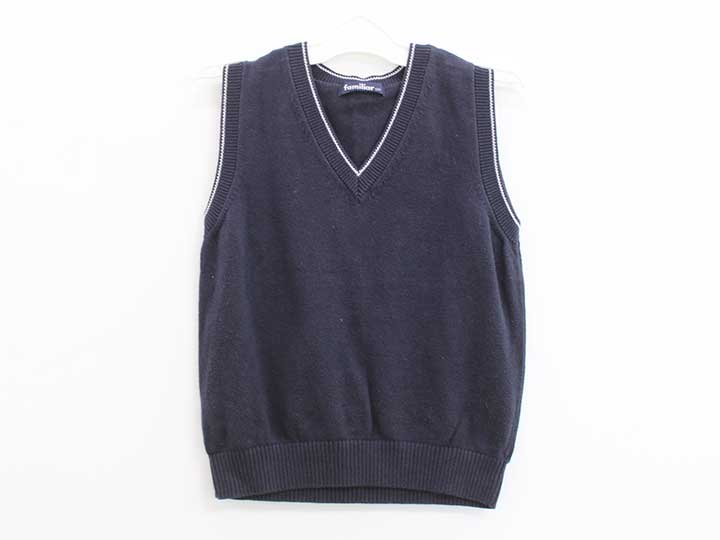 ファミリア ベスト 120cm キッズ 男児 紺【中古】【新入荷!】●