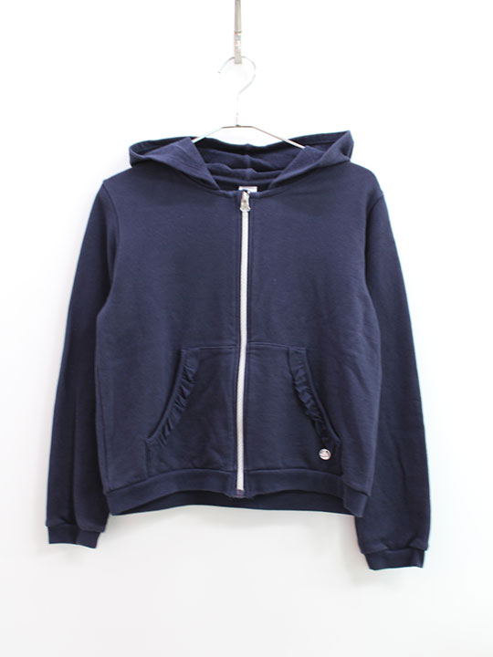 【新規SALE!】プチバトー パーカー 140cm キッズ 女児 紺【中古】●