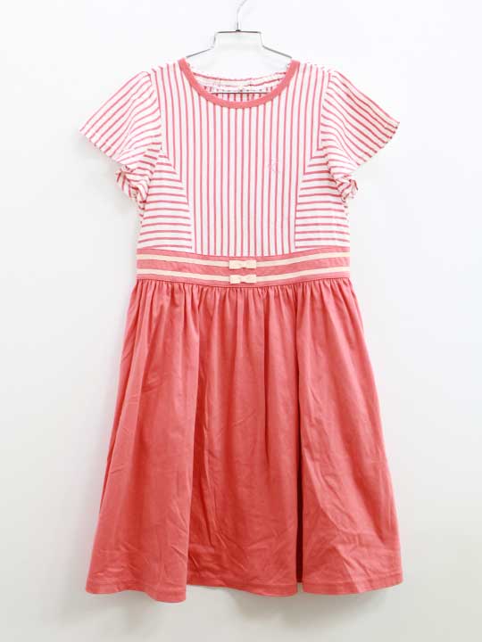 Short Sleeves - 組曲 クミキョク 半袖ワンピース 130cm キッズ 女児 コーラルピンク【中古】●