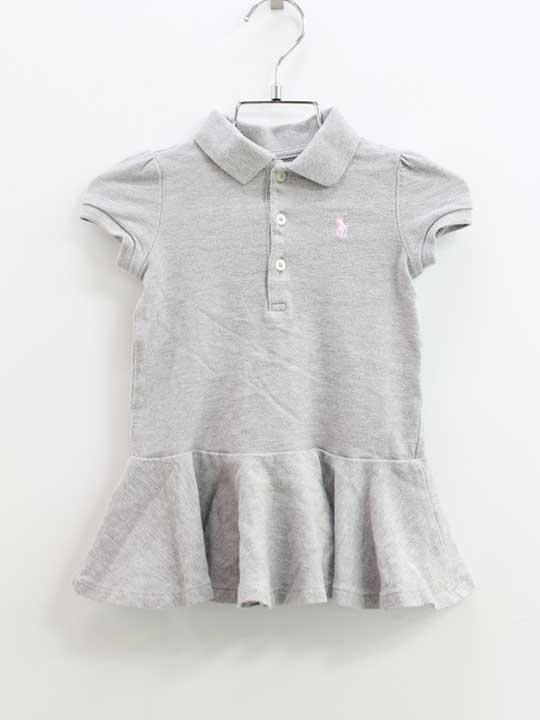 ラルフローレン 半袖ワンピース 80cm キッズ 女児 グレー【中古】●