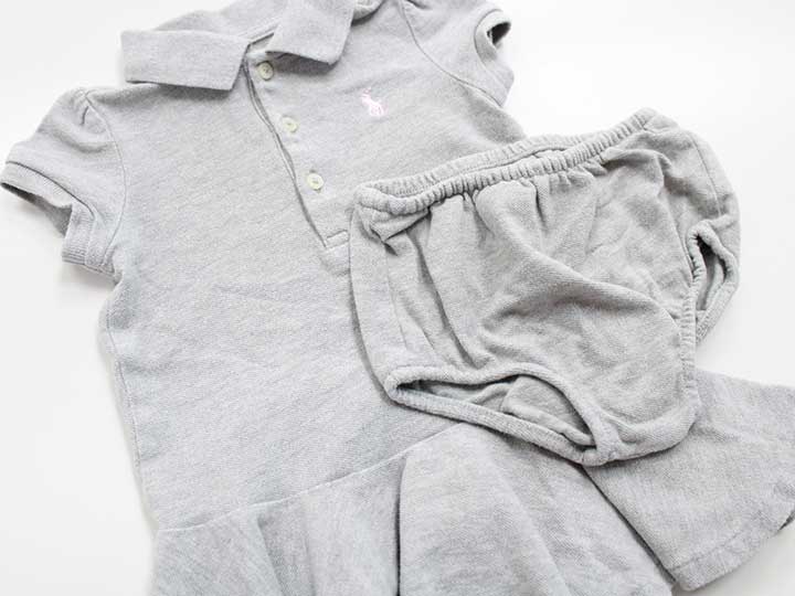 【新規SALE!】ラルフローレン 半袖ワンピース 80cm キッズ 女児 グレー【中古】●