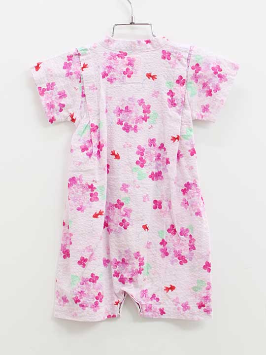 ミキハウス 甚平オール 70-80cm キッズ 女児 ピンク【中古】●