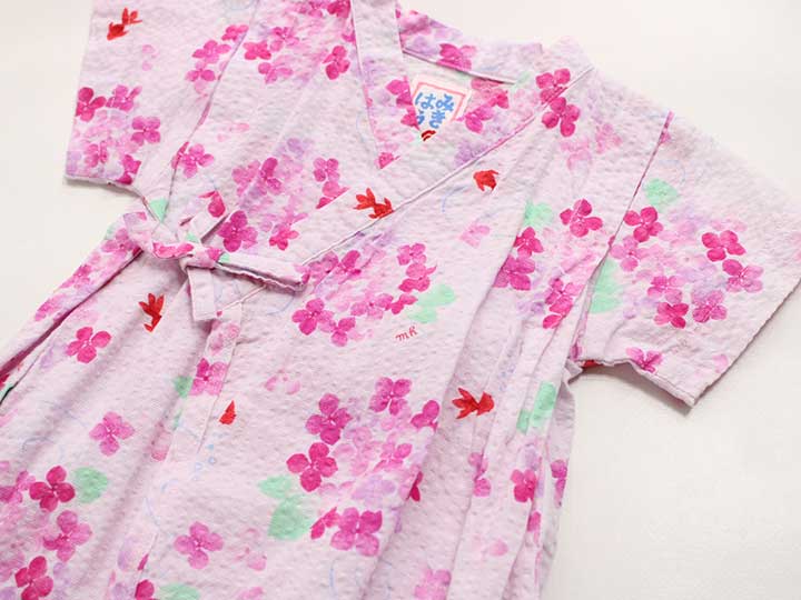 ミキハウス 甚平オール 70-80cm キッズ 女児 ピンク【中古】●