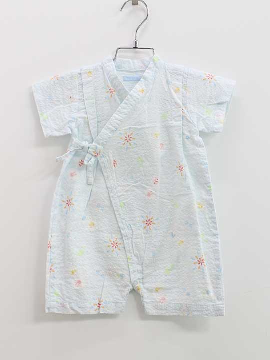 和服, 日式浴衣, 和風精品 - ミキハウス 甚平オール 60-70cm キッズ 男児 女児 水色【中古】●