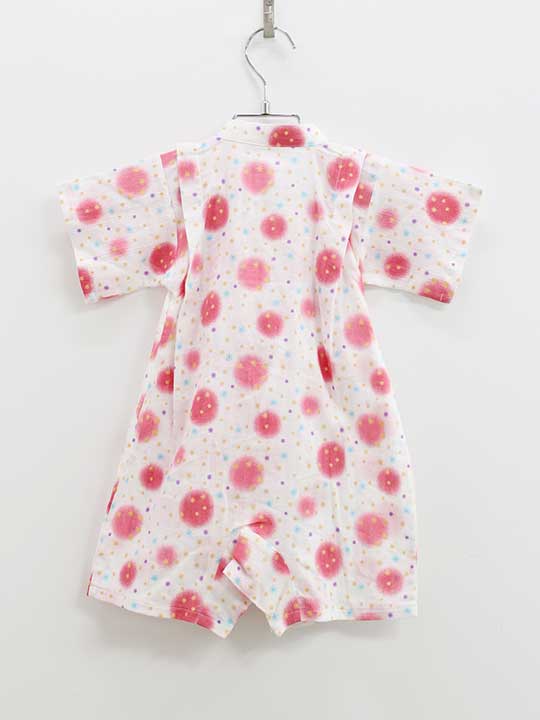 赤ちゃんの城 甚平オール 80cm キッズ 女児 ピンク【新品未使用品】●