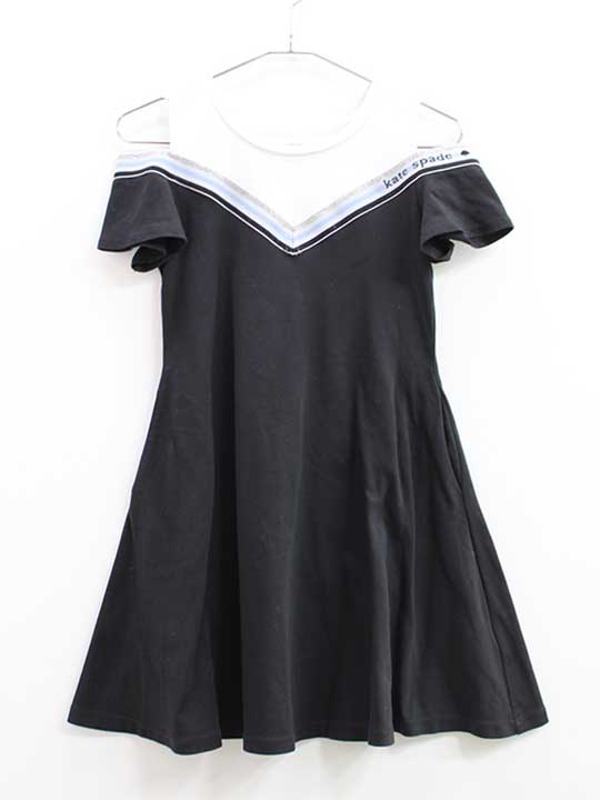 ケイトスペード】140 ❤︎新品未使用❤︎ 肩リボン ボーダーワンピース