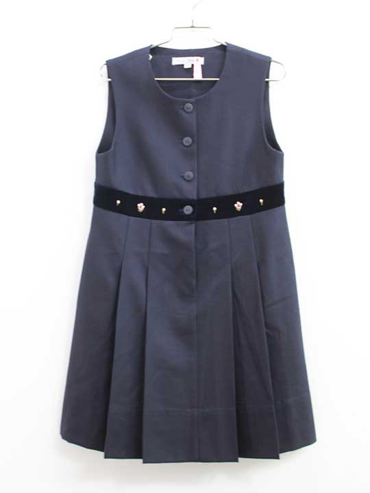 よつば ジャンパースカート 125cm キッズ 女児 濃紺【中古】●