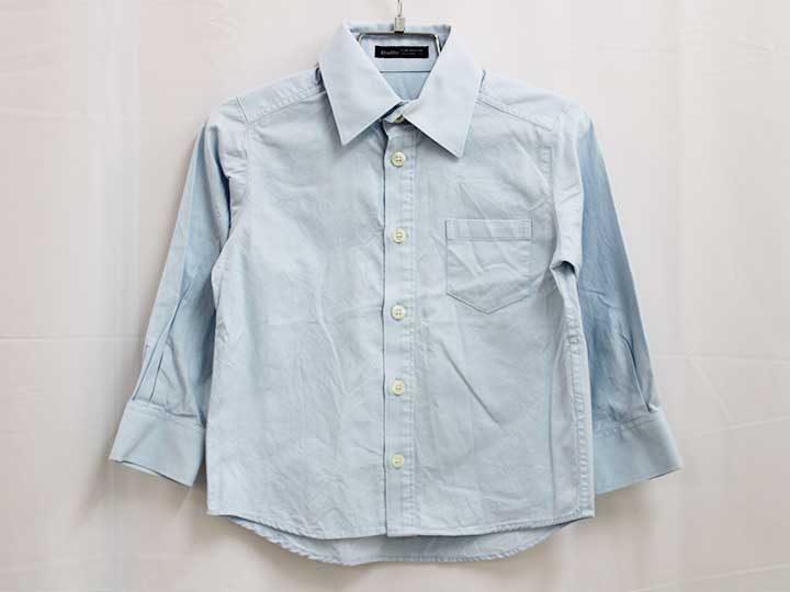 【値下げ!】☆べべ/BeBe☆100cm 長袖ブラウス/シャツ ブルー フォーマル 卒園式 入園式 入学式 謝恩会 冠婚葬祭 結婚式 発表会 【中古】子供服 キッズ kids 男の子 801012