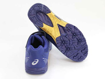 【新入荷!】『アシックス/asics』22.5cm サッカーシューズ/靴 紺 サッカー 練習 試合 部活【中古】子供 キッズ kids ジュニア 男の子 417012