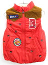 <ミキハウスダブルB/MIKIHOUSE DOUBLE.B>110cm 中綿ベスト 赤×茶色【中古】子供服 キッズ kids 男の子 秋冬 otr 410142(4)