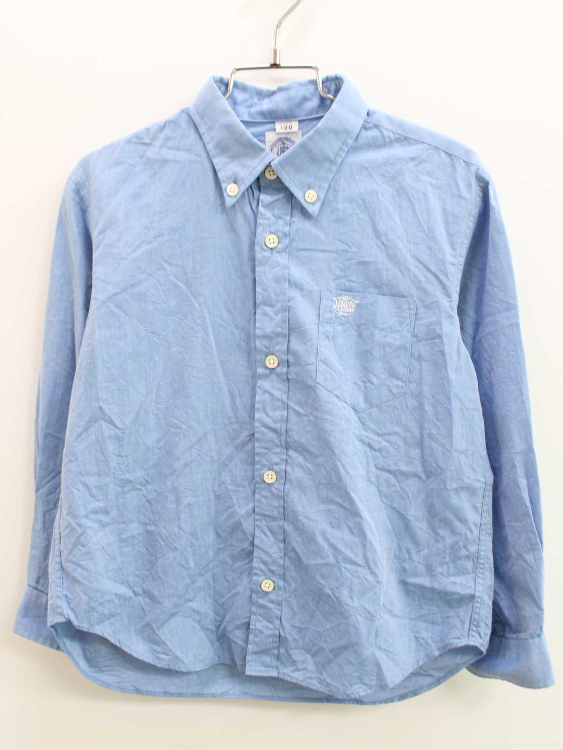 Long-Sleeved - 【新規値下げ!】＜ジェイプレス/J.PRESS＞120cm 長袖シャツ ブルー フォーマル お稽古 通塾 見学会 通学 七五三 卒業式 入学式 結婚式 発表会 謝恩会 冠婚葬祭【中古】子供服 キッズ kids 男の子 fml 301142