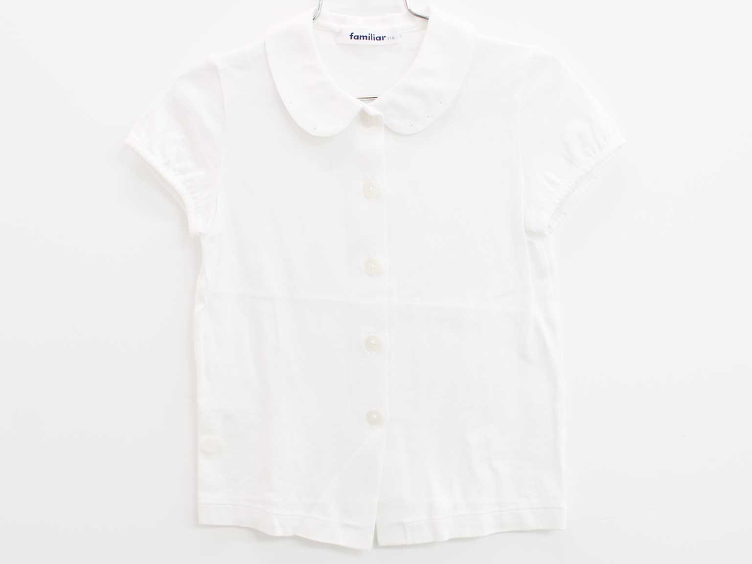 Short Sleeves - ＜ファミリア/familiar＞110cm 半袖カットソーブラウス 白 フォーマル お受験 行動観察 行動試験 見学会 説明会 お稽古 お教室 通塾 通園 スクール 冠婚葬祭【中古】子供服 キッズ kids 女の子 fml tops 422052