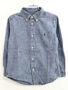 【夏SALE!】ラルフローレン 長袖シャツ 130cm キッズ 男児 ネイビー【中古】<