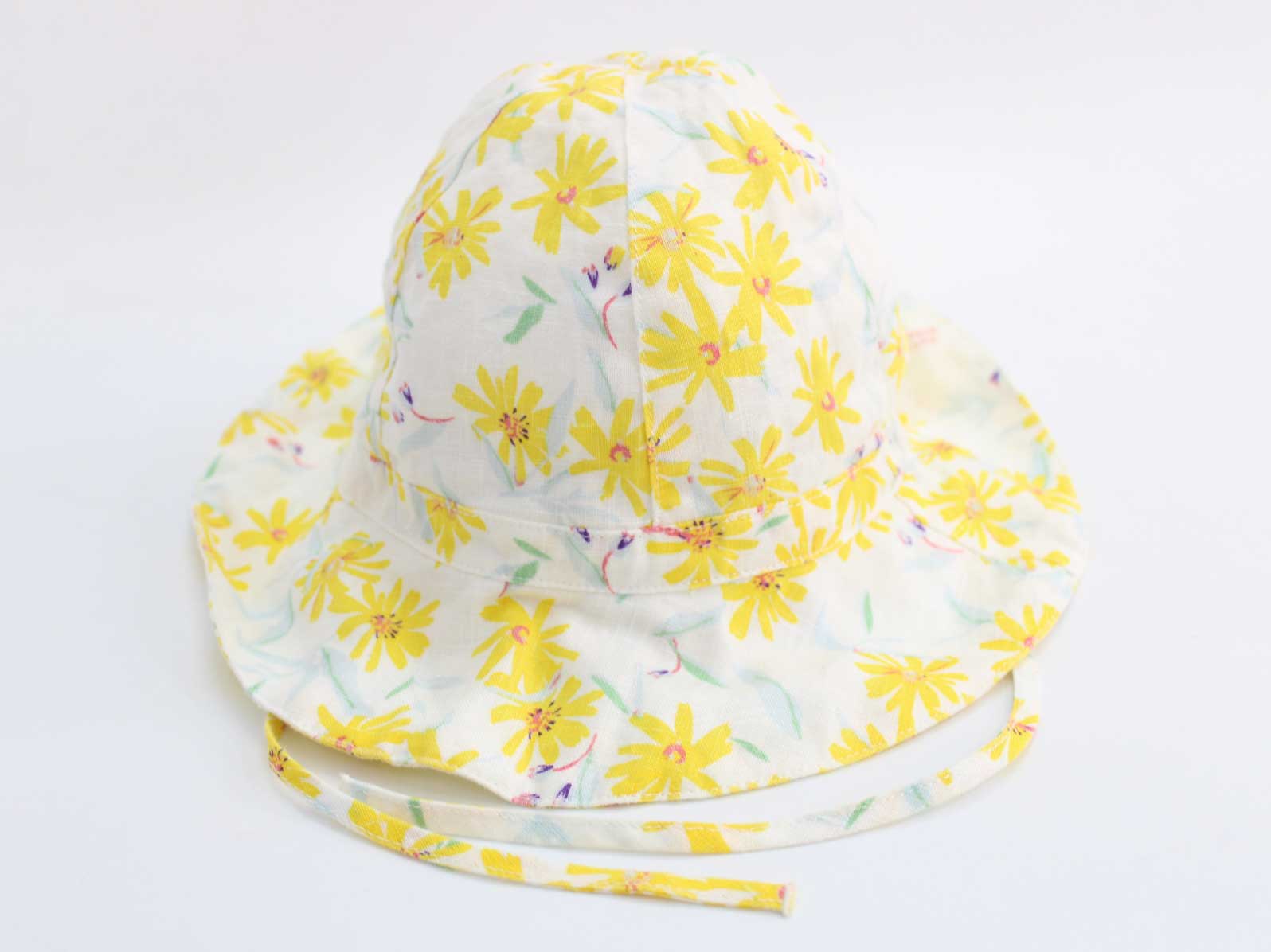 Hat - プチバトー 帽子 47/49 キッズ 女児 白×黄色【新品 未使用品】＜