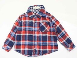 【値下げ!】＜シップス/SHIPS kids＞80cm 長袖リバーシブルシャツ 紺×白＆紺×赤系【中古】子供服 キッズ kids ベビー服 baby 男の子 春秋 312032 tops