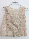 【夏SALE!】<ボンポワン/BONPOINT>116cm ノースリーブブラウス/袖なし ベージュ系 リバティ【中古】子供服 キッズ kids 女の子 夏 tops 116042