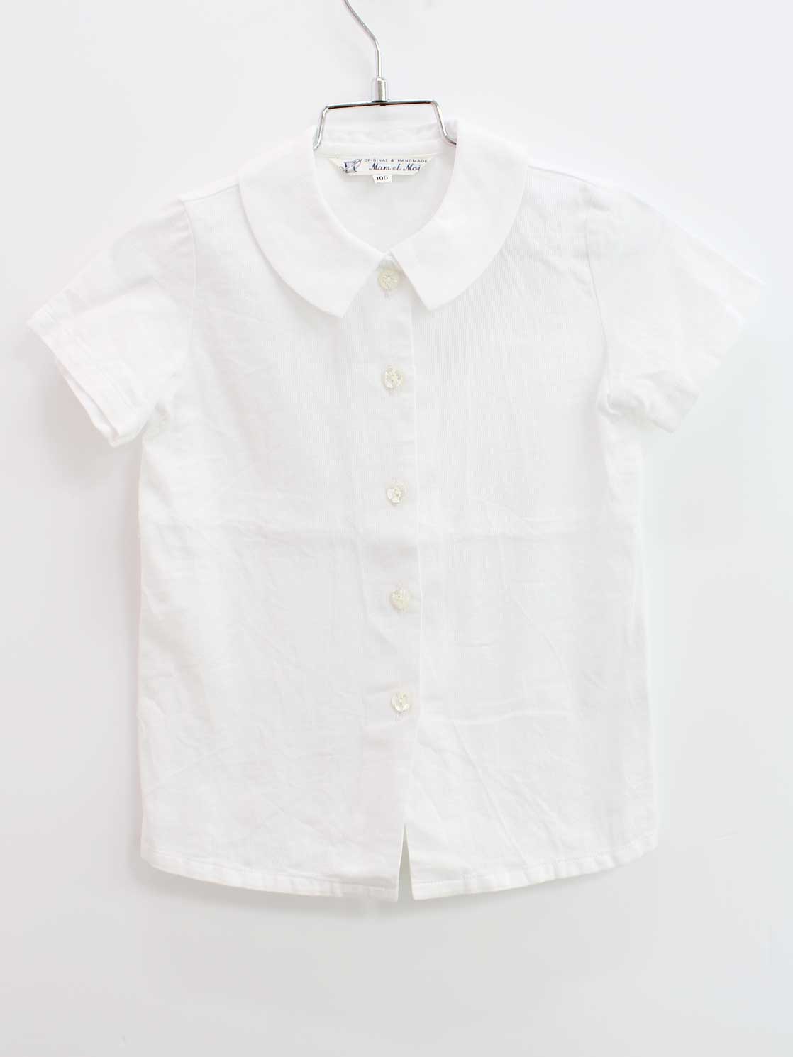 Short Sleeves - 【新規値下げ!】＜マムエモア/Mam et moi＞105cm 半袖ブラウス/シャツ 白 フォーマル お受験 見学会 説明会 お稽古 お教室 通塾 通園 面接 スクール 冠婚葬祭【中古】子供服 キッズ kids 女の子 fml 507042